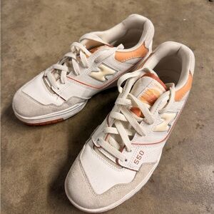 New Balance 550 White and Orange Sneakers